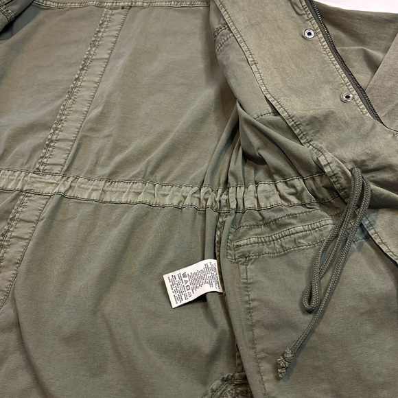 ✨Women’s XS Marrakech Anthropologie Army Green Zip Button Up Utility Coat Jacket - Picture 9 of 12